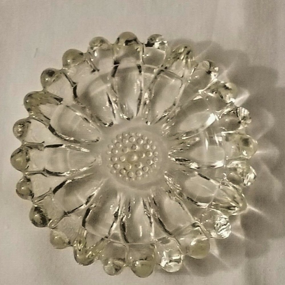 Vintage Crystal Clear Glass Ashtray